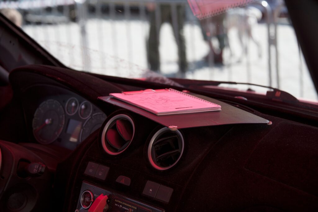 ↟ inside the race car
