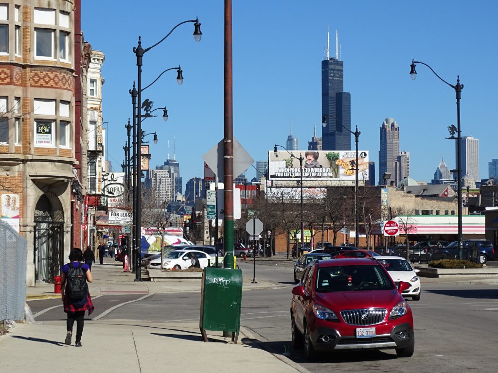 Illustrative photo of a Pilsen Chicago street scene, not Cerdito Muerto