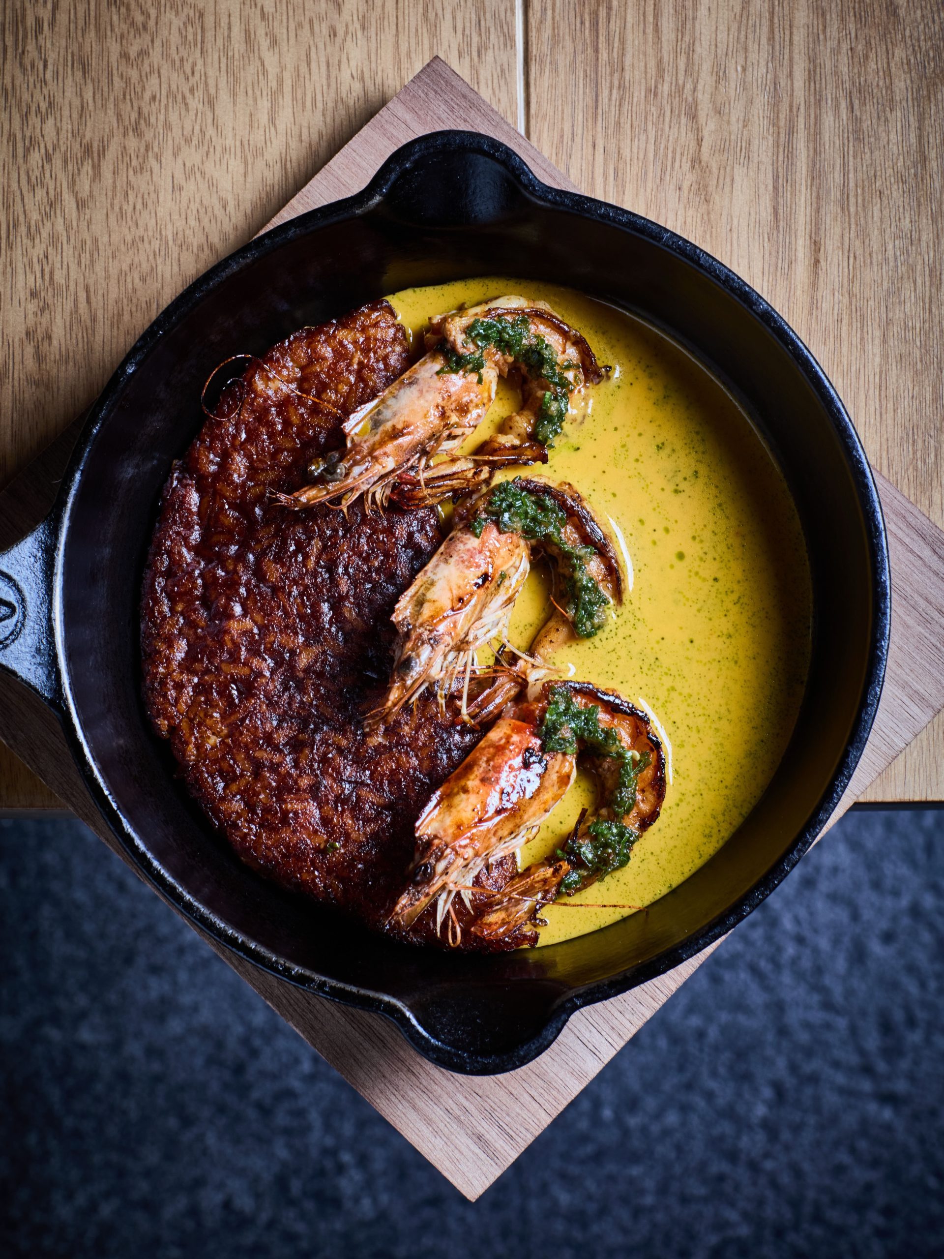 Osaka Nikkei skillet prawn dish