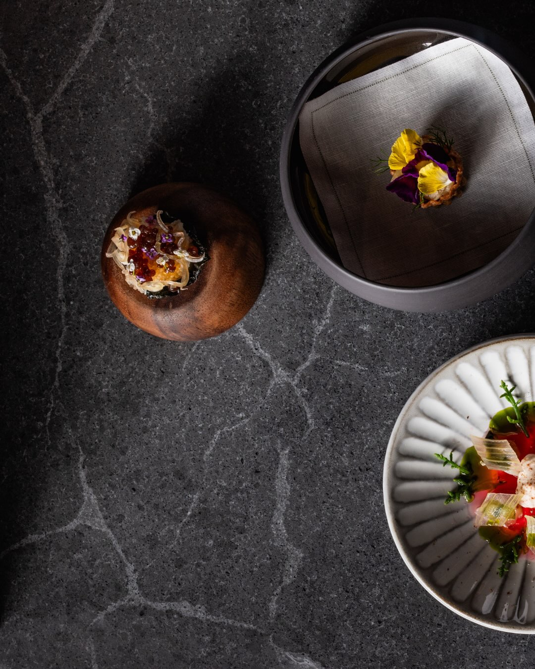 Tasting dishes at Atsumeru Chicago