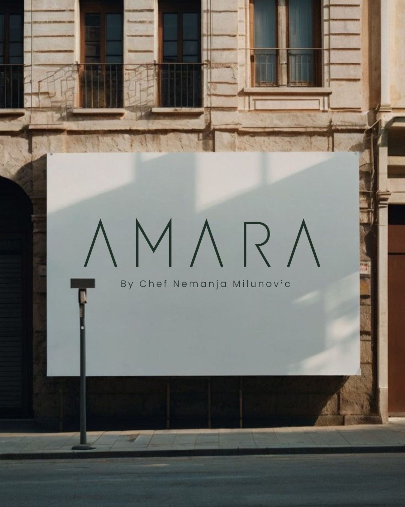 AMARA Chicago exterior Coming Soon sign on Randolph in Fulton Market