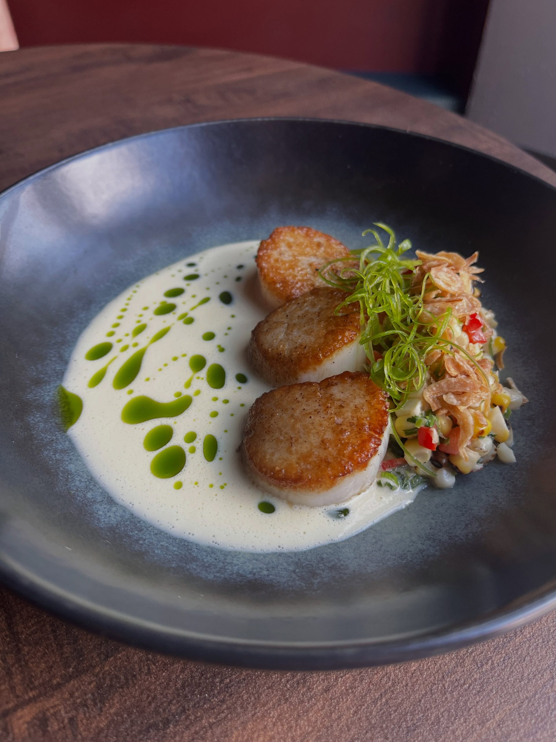 Hokkaido scallops dish at Gilda Chicago