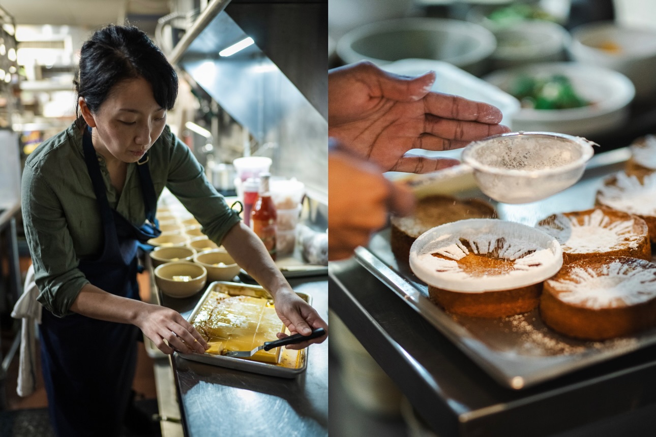 Pastry finishing in the Kasama kitchen