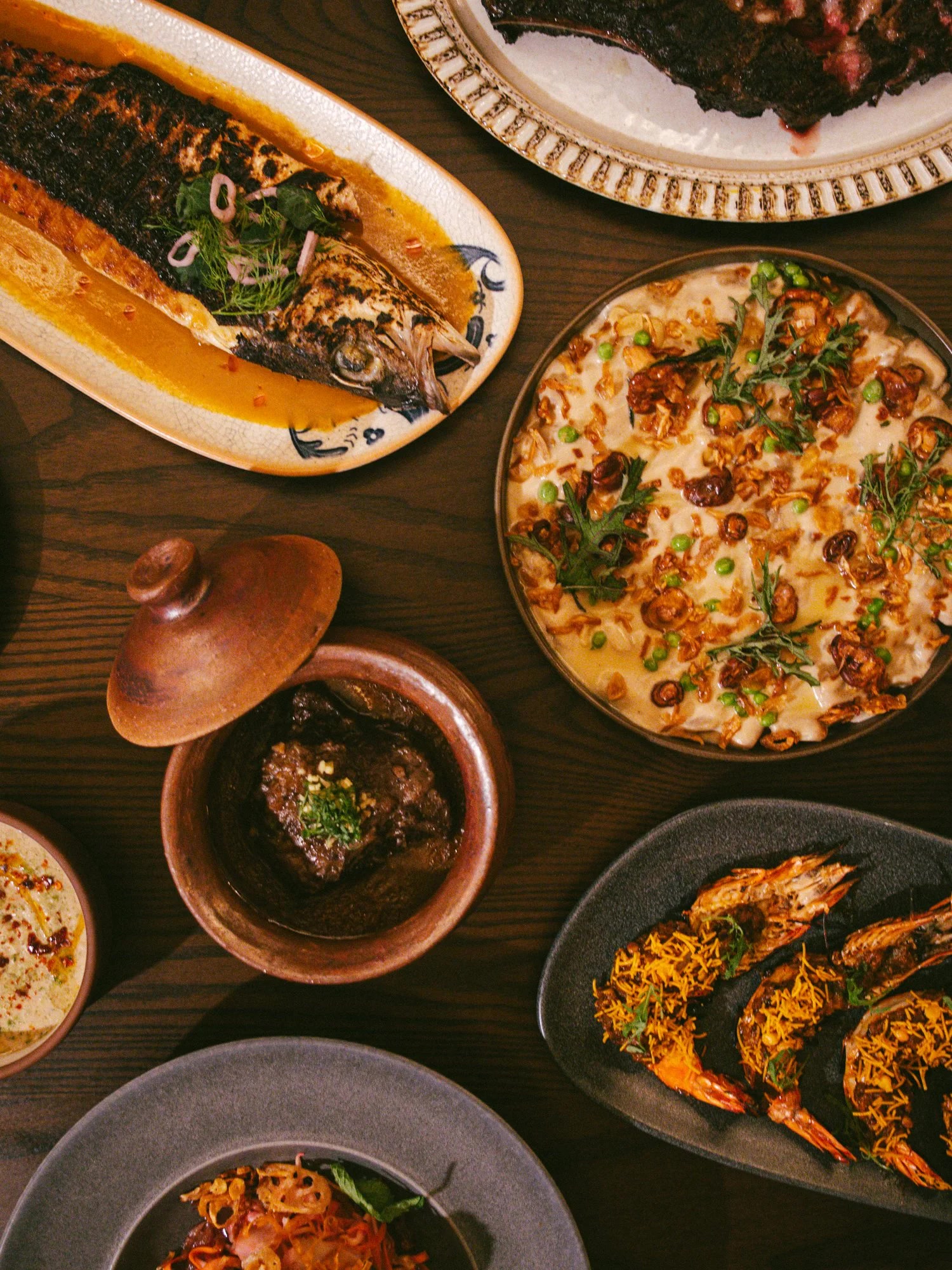 Muhājir Chicago wood-fire tablespread of shared plates