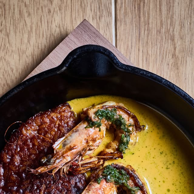 Osaka Nikkei skillet dish with prawn