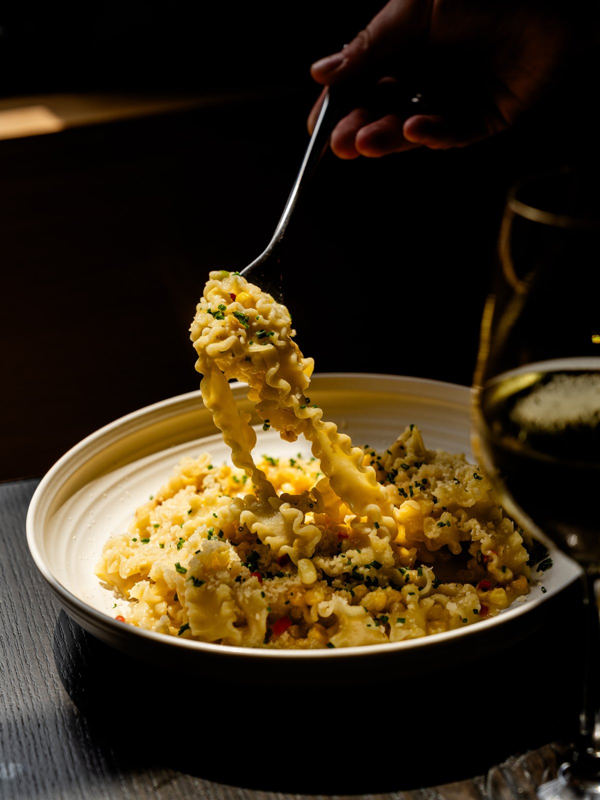 Banchet Awards 2027 finalist Maxwells Trading mafaldine with corn and saikyo miso