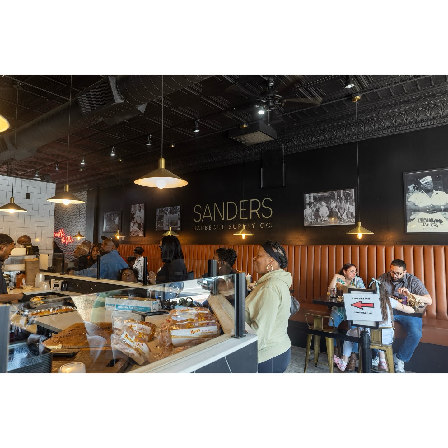 Sanders BBQ Supply Co Beverly dining room — the counter-service original behind Sanders BBQ Prime